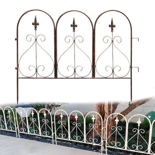 Dekorativer Gartenzaun Kletterhilfe Für Pflanzen Gartenspalier Für Balkon Terrasse Tomaten Gemüse Blumen(Brown) von GUOGLZ