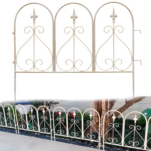 Dekorativer Gartenzaun Kletterhilfe Für Pflanzen Gartenspalier Für Balkon Terrasse Tomaten Gemüse Blumen(Weiß) von GUOGLZ