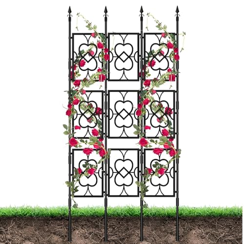 Faltbarer Kletterhilfe Für Pflanzen Wetterfestes Tomatenspalier Für Drinnen Und Draußen, 150 Cm/180 Cm/220 cm Rosenstützzaun, Pflanzenstützen Herzförmiger(90x180cm) von GUOGLZ
