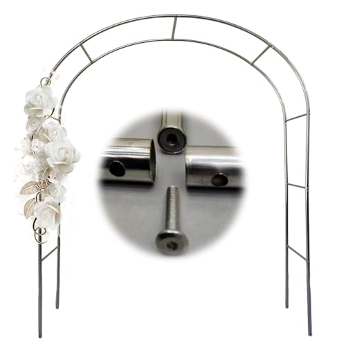 GUOGLZ Rosenbogen 120cm 150cm 180cm 200cm 350cm Breit Gartenbogen Aus Edelstahl Rosenbogen Wetterbeständig(240cm x 260cm) von GUOGLZ