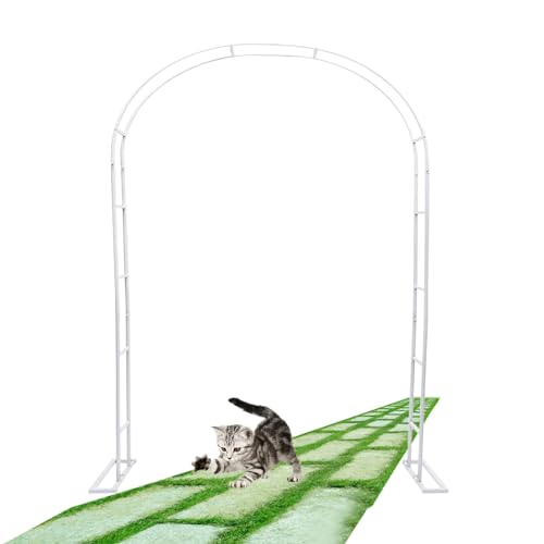 GUOGLZ Rosenbogen Aus Metall Stabil Gartenbogen Für Kletterpflanzen Freistehend Pflanzen Rankhilfe Rankgitter Rosengestell Rankbogen Verschiedene Größen(White,200cm x 80cm) von GUOGLZ