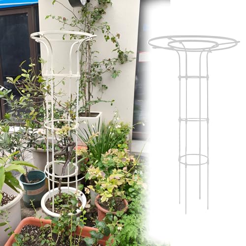 Rankhilfe Obelisk, Rankhilfe Garten Für Kletterpflanzen, Einstellbare Höhen Pflanze Spalier Für Topfpflanzen Tomaten Gurken Clematis Rose(White,145cm/4.7ft) von GUOGLZ