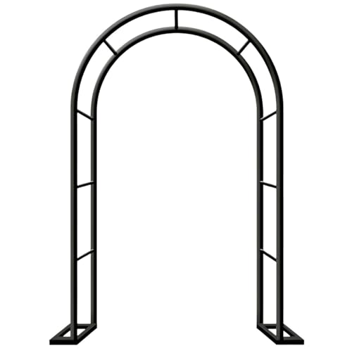 Rosenbogen, Metall, Torbogen Garten, Breite 80cm 120cm 140cm 180cm 200cm 240cm 280cm 300cm 350cm, Rankhilfe Kletterpflanzen(Black,240cm*250cm) von GUOGLZ