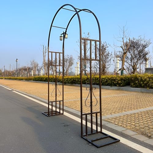 Wrought Iron Garden Arch Pergola Trellis, Large Rose Pergola Arbour Archway, for Plants Support Archway Patio Wedding Decorations(Bronze,260x230/8.5x7.5ft) von GUOGLZ