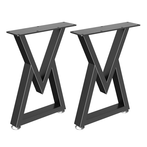 GUOHNHE 2er Set Tischbein Metall Couchtisch Beine, DIY Doppelstab Legs, Stuhlbeine Möbelfüße, Belastbar Bis 500 KG, Möbelfüße für Sitzbank, Esstisch, Höhe 43cm, Schwarz, SGV001B von GUOHNHE