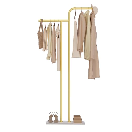 GUOHNHE Stabil Metall Garderobenständer, Modern Kleiderständer für Kleidung mit Rock Slab Base, Freistehend Baumförmiger Taschenständer, Doppelsäulen Kleiderstange, 180 cm, Golden, GYJ201WJ GUOHNHE Stabil Metall Garderobenständer, Modern Kleiderständer für Kleidung mit Rock Slab Base, Freistehend Baumförmiger Taschenständer, Doppelsäulen Kleiderstange, 180 cm, Golden, GYJ201WJ von GUOHNHE