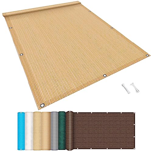 Balkon Sichtschutz Balkonabdeckung 75 x 800 cm Sonnenschutz atmungsaktiv Balkonumrandung balkonverkleidung mit Ösen und Kabelbinder für Balkon Terrasse Garten, Beige Balkon Sichtschutz Balkonabdeckung 75 x 800 cm Sonnenschutz atmungsaktiv Balkonumrandung balkonverkleidung mit Ösen und Kabelbinder für Balkon Terrasse Garten, Beige von GUOJUN