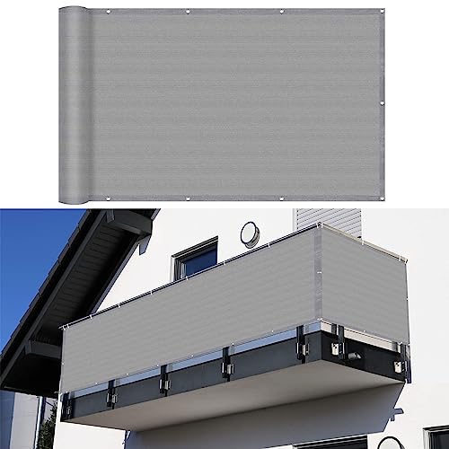 Balkon Sichtschutz Balkonabdeckung 85 x 1000 cm Wind HDPE UV-Schutz Windschutz Balkonverkleidung mit Kabelbinder Ohne Bohren für Balkon Zaun Terrassen Garten, Grau Balkon Sichtschutz Balkonabdeckung 85 x 1000 cm Wind HDPE UV-Schutz Windschutz Balkonverkleidung mit Kabelbinder Ohne Bohren für Balkon Zaun Terrassen Garten, Grau von GUOJUN