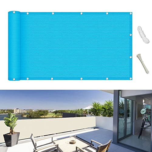 Balkon sichtschutz 70 x 450 cm Wind HDPE UV-Schutz Blickdichte Windschutz mit Kabelbinder Ohne Bohren für Balkon Terrasse Garten, Himmelblau Balkon sichtschutz 70 x 450 cm Wind HDPE UV-Schutz Blickdichte Windschutz mit Kabelbinder Ohne Bohren für Balkon Terrasse Garten, Himmelblau von GUOJUN