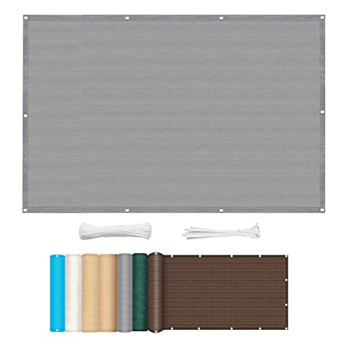 Sonnensegel 1.5 x 8 m Sonnenschutz Windschutz HDPE Gewächshaus Schattiernetz mit Ösen und Kordel für Garten Outdoor, Grau von GUOJUN