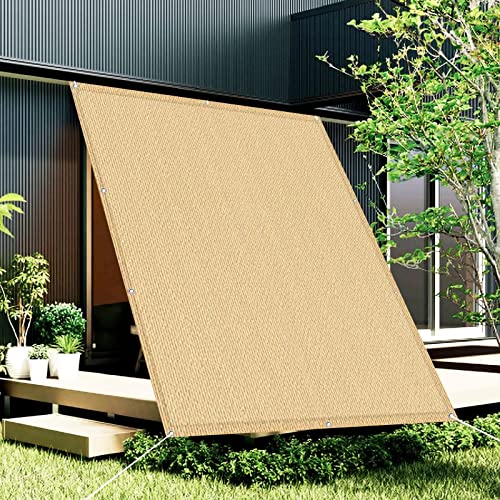 Sonnensegel 2.5 x 3 m Sonnenschutz UV-Schutz 95% Garten Schattierungsnetz Schattiernetz mit Ösen und Kordel für Balkon Garten Terrasse, Sandgelb von GUOJUN