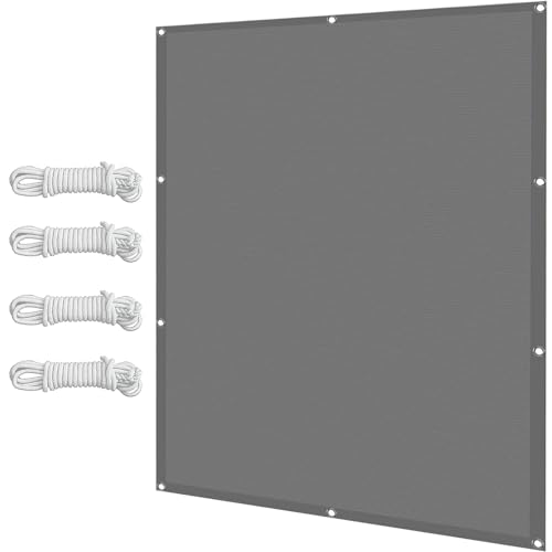 Sonnensegel 450 x 780 cm Rechteckig Wasserdicht Uv-Schutz Wetterschutz Sonnensegel Wasserdicht Sonnenschutz Premium, mit Ösen Und Seil für Garten Terrasse Camping, Hellgrau von GUOJUN