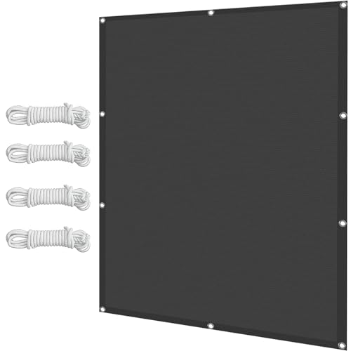 Sonnensegel 700 x 740 cm Rechteckig Wasserdicht Uv-Schutz Wetterschutz Sonnensegel Wasserdicht Sonnenschutz Premium, mit Ösen Und Seil für Garten Terrasse Camping, Dunkelgrau von GUOJUN