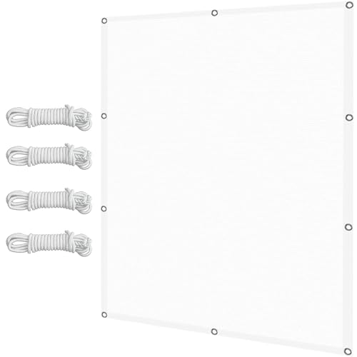 Sonnensegel 750 x 950 cm Rechteckig Wasserdicht Uv-Schutz Wetterschutz Sonnensegel Wasserdicht Sonnenschutz Premium, mit Ösen Und Seil für Garten Terrasse Camping, Weiß von GUOJUN