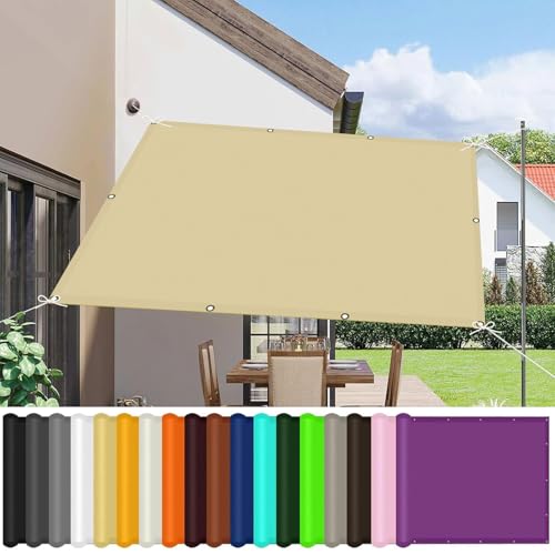 Sonnensegel Rechteckig 150 x 950 cm Uv-Schutz Wetterfest Ohne Bohren PES Polyester Sonnensegel für Gartenpavillon Premium, mit Ösen Und Seil für Balkon Garten Terrasse, Creme Farben Sonnensegel Rechteckig 150 x 950 cm Uv-Schutz Wetterfest Ohne Bohren PES Polyester Sonnensegel für Gartenpavillon Premium, mit Ösen Und Seil für Balkon Garten Terrasse, Creme Farben von GUOJUN