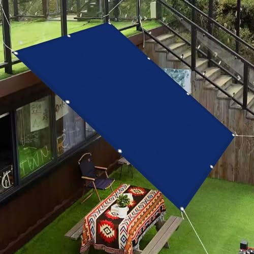 Sonnensegel Rechteckig 2.5 x 5 m Wasserdicht Markise PES Sonnenschutz UV Schutz mit Ösen für Garten Terrasse Camping, Dunkelblau von GUOJUN