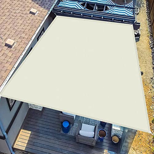 Sonnensegel Sonnenschutz 3.5 x 4.5 m 95% UV-Block Sonnenschutz Garten Sonnensegel mit Ösen inkl Befestigungsseile für Garten Terrasse Camping, Beige von GUOJUN