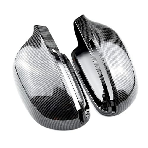 GUOLEIOO Auto Rückspiegel Abdeckung Spiegel Gehäuse Rückspiegel Abdeckung für Audi A3 8P A4 A5 B8 B8.5 Q3 A6 C6 4F S6 A8 D3 8K 2009-2015 Tuning Zubehör Aussen Accessoires,Fibra de Carbon von GUOLEIOO