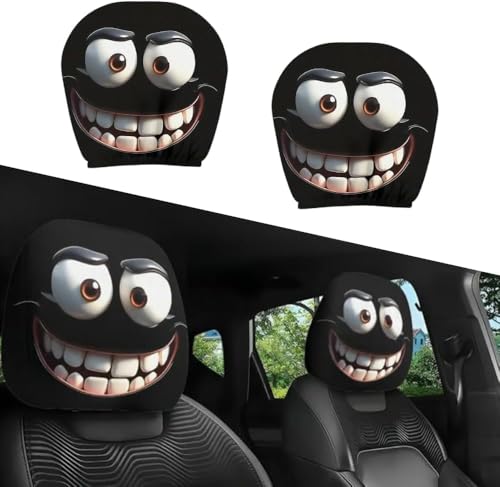 GUOLEIOO Auto Sitzbezüge Auto Kopfstütze für Autositze, für Toyota Fortuner Kluger Sequoia Rush Wish Zubehör Lustig Kopfstützenbezug Set, Atmungsaktiver Kopfstützenbsezug,D-1Pair von GUOLEIOO