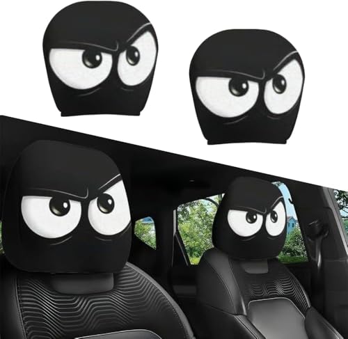 GUOLEIOO Auto Sitzbezüge Auto Kopfstütze für Autositze, für Toyota RAV4 (XA40) 4. Gen Zubehör Lustig Kopfstützenbezug Set, Atmungsaktiver Kopfstützenbsezug,A-1Pair von GUOLEIOO