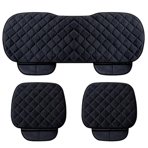 GUOLEIOO Autositzbezug Sitzkissen Sitzbezug passend,für Audi Q3 Q5 A4 A3 A6 Q7 A1 A5 A7 A8 TT R8 1995-2023 2024 Plüsch-Sitzkissen,Sitzbezüge vorne und hinten Schutz für Autositze,B/Black von GUOLEIOO