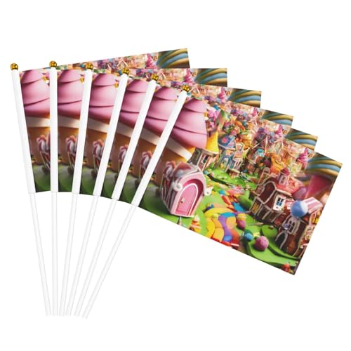 Candy Land Print Convenience Handflaggen Leichte Flaggen Party Parade Events Festivals Dekor von GUOLGP