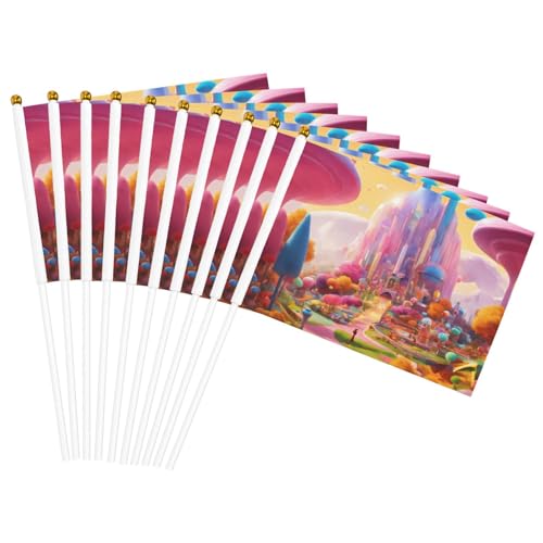 Candy Land Print Convenience Handflaggen Leichte Flaggen Party Parade Events Festivals Dekor von GUOLGP