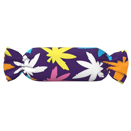 GUOLGP Helles, buntes Unkrautmuster-Druck, Süßigkeiten, zylindrisch, hautfreundlich, Samt, Überwurfkissen, Schlafzimmer, Reisen, Lounging GUOLGP Helles, buntes Unkrautmuster-Druck, Süßigkeiten, zylindrisch, hautfreundlich, Samt, Überwurfkissen, Schlafzimmer, Reisen, Lounging von GUOLGP