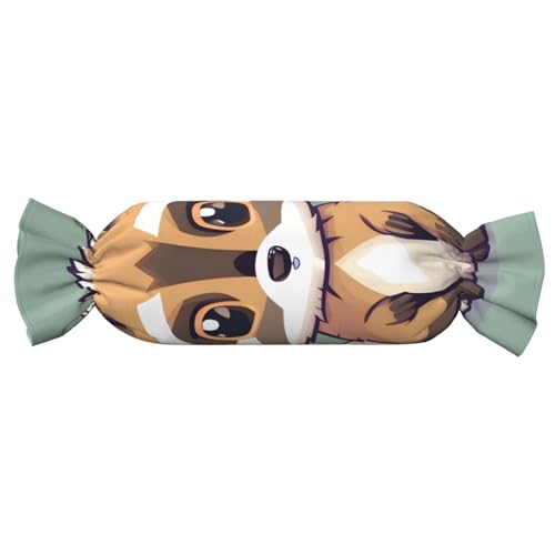 GUOLGP Kissen mit süßem Waschbär-Druck, süßer Cartoon-Druck, zylindrisch, hautfreundlich, Samt, Überwurfkissen, Schlafzimmer, Reisen, Lounging GUOLGP Kissen mit süßem Waschbär-Druck, süßer Cartoon-Druck, zylindrisch, hautfreundlich, Samt, Überwurfkissen, Schlafzimmer, Reisen, Lounging von GUOLGP