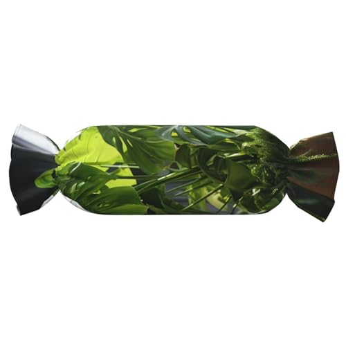 GUOLGP Monstera Deliciosa Bananen-Palmendruck, zylindrisch, hautfreundlich, Samt, Überwurfkissen, Schlafzimmer, Reisen, Lounging von GUOLGP