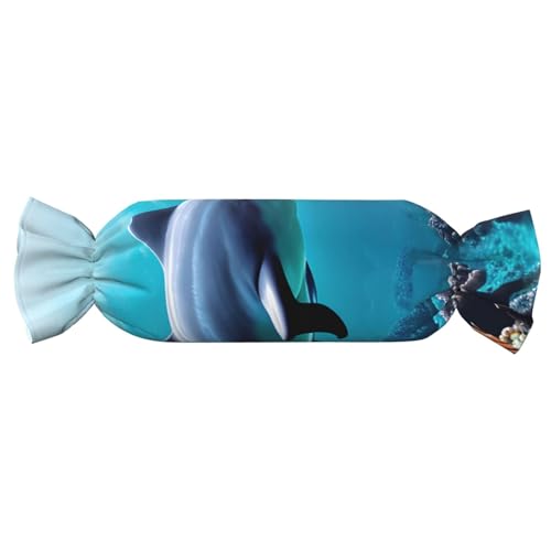 GUOLGP Wunderschönes Kissen mit Delfinen und Korallendruck, zylindrisch, hautfreundlich, Samt, Überwurfkissen, Schlafzimmer, Reisen, Lounging GUOLGP Wunderschönes Kissen mit Delfinen und Korallendruck, zylindrisch, hautfreundlich, Samt, Überwurfkissen, Schlafzimmer, Reisen, Lounging von GUOLGP