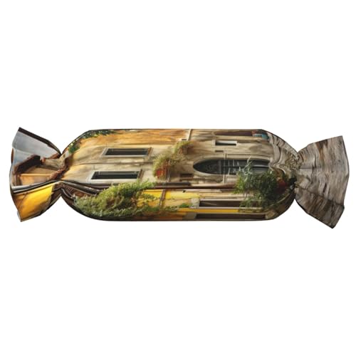 GUOLGP Zylindrisches, hautfreundliches Kissen mit italienischem Altstraßen-Druck, Samt, für Schlafzimmer, Reisen, Lounging GUOLGP Zylindrisches, hautfreundliches Kissen mit italienischem Altstraßen-Druck, Samt, für Schlafzimmer, Reisen, Lounging von GUOLGP