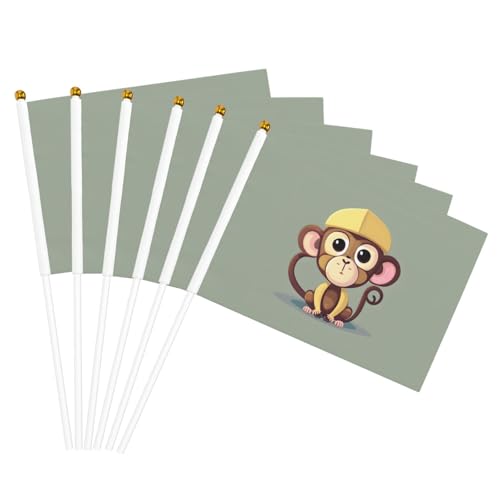 Handflaggen mit niedlichem Affendruck, leicht, für Partys, Paraden, Veranstaltungen, Festivals, Dekorationen Handflaggen mit niedlichem Affendruck, leicht, für Partys, Paraden, Veranstaltungen, Festivals, Dekorationen von GUOLGP