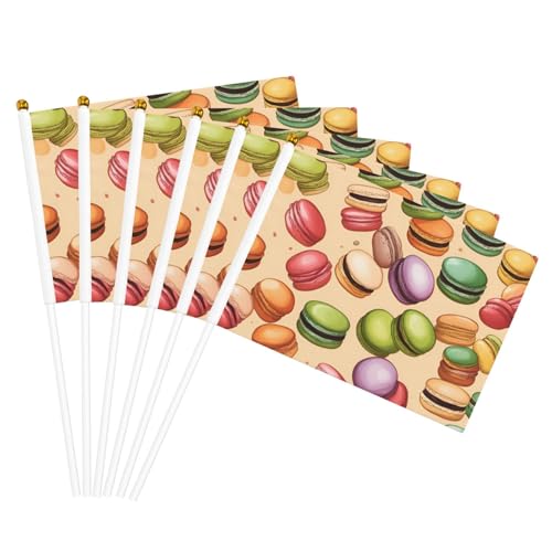 Macaron Biscuit Flavored Print Convenience Handheld Flags Lightweight Flags Party Parade Events Festivals Decor von GUOLGP