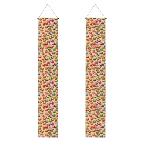 Macaron Biscuit Flavored Print Decor Banner Backdrop Congrats Door Suitable Indoor Outdoor Use Easy Installation von GUOLGP