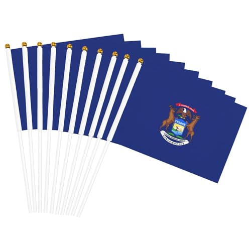 Michigan State Flag Print Convenience Handheld Flags Lightweight Flags Party Parade Events Festivals Decor von GUOLGP