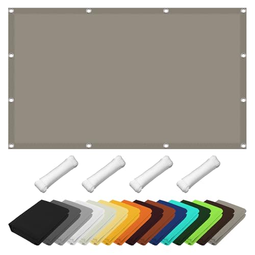 Sonnenschutz Balkon 280 x 520 cm Sonnenschutz Wetterschutz Wetterbeständig Schattierungsnetz Sichtschutz Tarp mit Kostenlosem Seil für Patio Hinterhof Rasengarten, Taupe von GUOLIXIA