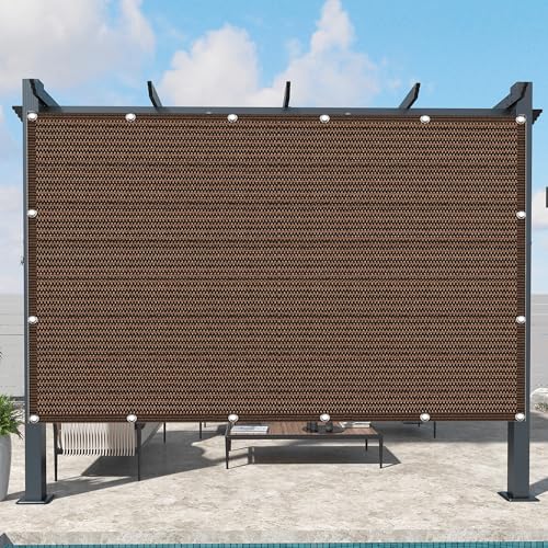 Sonnensegel Atmungsaktiv 443 x 471 cm Rechteckig Atmungsaktiv 98% UV Schutz Segel Baldachin mit Ösen Segeltuch 4 × 1.5 M Seile für Garten Balkon & Terrasse, braun von GUOLIXIA
