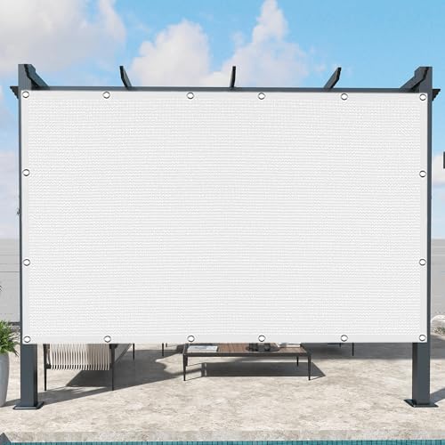 Sonnensegel Atmungsaktiv 447 x 475 cm Rechteckig Atmungsaktiv 98% UV Schutz Segel Baldachin mit Ösen Segeltuch 4 × 1.5 M Seile für Garten Balkon & Terrasse, Weiß von GUOLIXIA