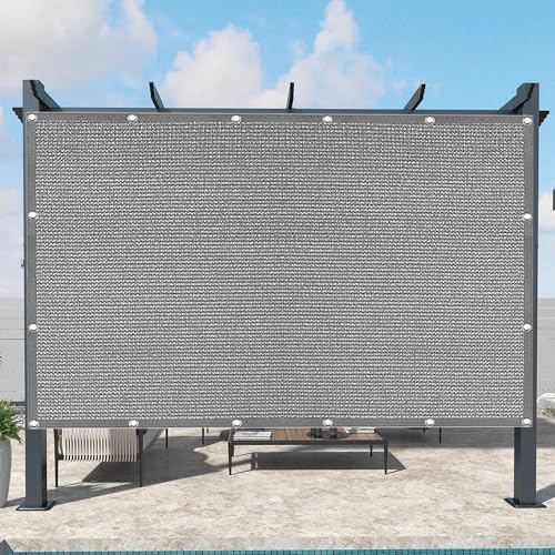 Sonnensegel Atmungsaktiv 460 x 482 cm Rechteckig Atmungsaktiv 98% UV Schutz Segel Baldachin mit Ösen Segeltuch 4 × 1.5 M Seile für Garten Balkon & Terrasse, Hellgrau von GUOLIXIA