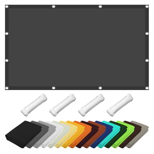 Sonnensegel Rechter Winkel 120 x 250 cm 100% Wasserabweisend 98% UV Beständig Schattierungsnetz Sichtschutz Tarp mit Ösen Ohne Bohren mit Seil für Balkon Garten, Dunkelgrau von GUOLIXIA