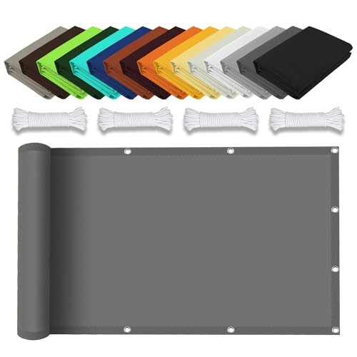 Sonnensegel mit Ösen 1.7 x 3 m Rechteckig Wasserdicht 98% UV Schutz Sonnenschutz Baldachin Markise mit Ösen Ohne Bohren mit Seil für Terrasse Camping, Hellgrau von GUOLIXIA