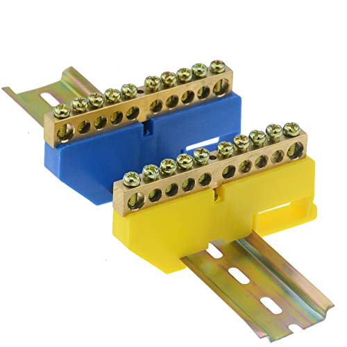 1pcs Verteilerkasten Schienenklemmenblock Flammenhemmende Kunststoffdraht Arc Klemmenblock-Verbindungs ​​Klemme 6 8 10 12 Loch,Kompakt und leicht(Yellow,14 holes 6 9) von GUOPIN