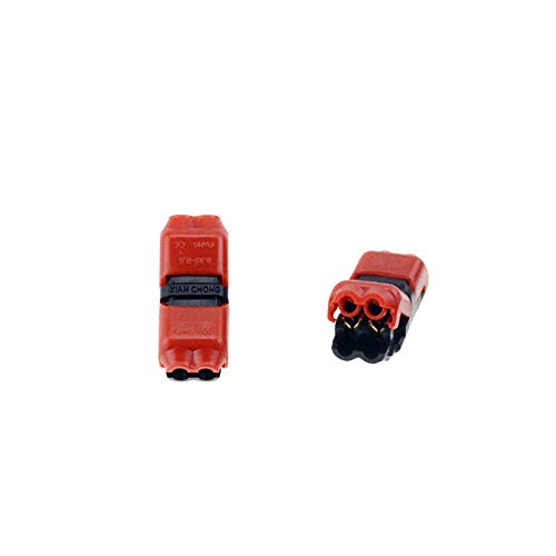 5PCS H T Typ 1PIN 2Pin Scotch Lock-Schnell Splice Wire Connectors Terminals Crimp for Car Audio 24-18AWG Zündkabel Set 4.8,Kompakt und leicht(H2 Red) von GUOPIN