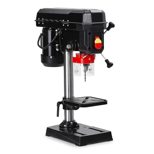 8-Zoll-Tischbohrmaschine, 2,5 Ampere, 5-fach einstellbar, Schwenkabstand 0–45 ° neigbar, Bedienelemente for Tischbohren in Holz und Metall,Stabilität von GUOPIN