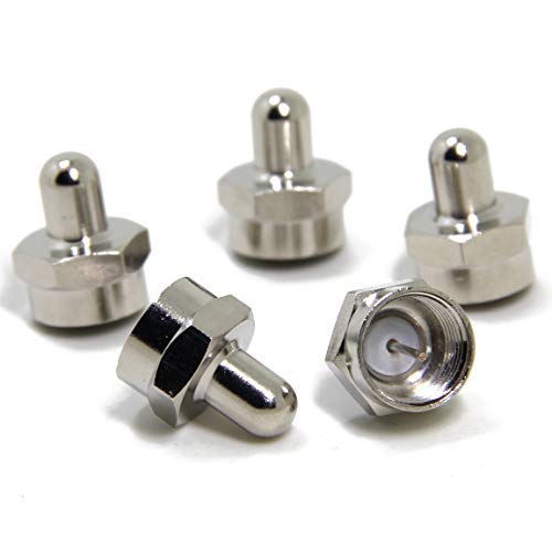 Coax F-Typ-Terminators Caps mit 75 Ohm Widerstand for die ungenutzten F-Anschlussports Jacks auf TV Verstärker-Teiler-Antennenverstärker,Kompakt und leicht(10pcs) von GUOPIN