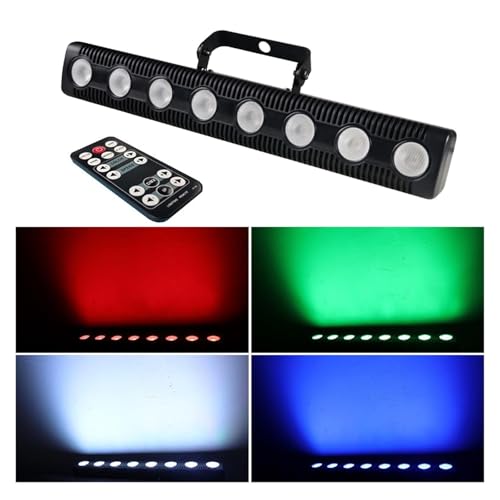 DJ-Lichtleiste, 8 LED RGBW 4IN1 DMX Wandwaschlampe, DJ Disco Party Par Bühnenlichteffekt for Tanzbar Urlaub Hochzeit Weihnachten Halloween Dekorieren von GUOPIN