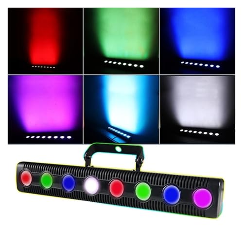DJ-Lichtleiste, 8 LED RGBW 4IN1 DMX Wandwaschlampe, DJ Disco Party Par Bühnenlichteffekt for Tanzbar Urlaub Hochzeit Weihnachten Halloween Dekorieren von GUOPIN
