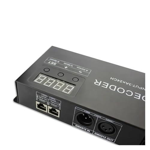 DMX-Controller, Digitaler 24-Kanal-RGB-DMX512-Decoder, Bühnentechnik-Masterstation, Beleuchtung, 5-24 V DMX 512-Controller for RGB-LED-Streifen für volle Kontrolle(24CH(3CH 8) 3A RGB) von GUOPIN