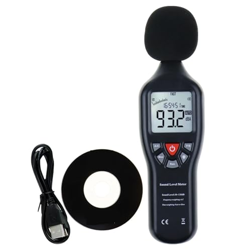 Dezibelmessgerät, Hohe Genauigkeit Messung 30dB-130dB Mit Daten Aufzeichnung Funktion Sound Level Meter Mit Backlit Display Compact Professional für Laute Nachbarn Dezibelmessgerät, Hohe Genauigkeit Messung 30dB-130dB Mit Daten Aufzeichnung Funktion Sound Level Meter Mit Backlit Display Compact Professional für Laute Nachbarn von GUOPIN